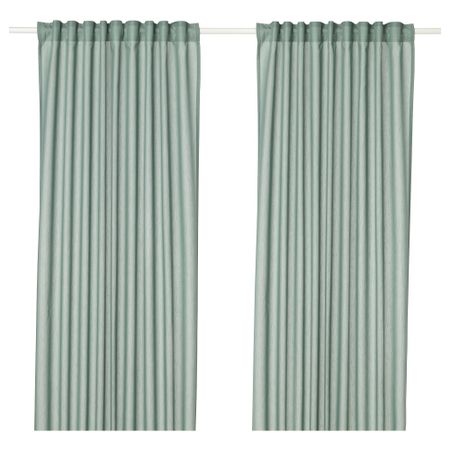 Гардины, 1 пара ВИВАН, зеленый (145x300 см)