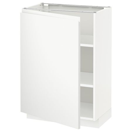 Напольный шкаф с полками, белый/Воксторп матовый белый 60x37 см IKEA METOD МЕТОД 292.254.38