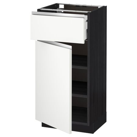Напольный шкаф с ящиком, дверью МЕТОД / МАКСИМЕРА, черный, Нодста белый