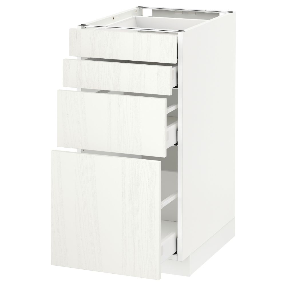 Напольный шкаф 4 фронтальных панели, 4 ящика МЕТОД / МАКСИМЕРА, белый, Росдаль белый - схема-чертеж с размерами