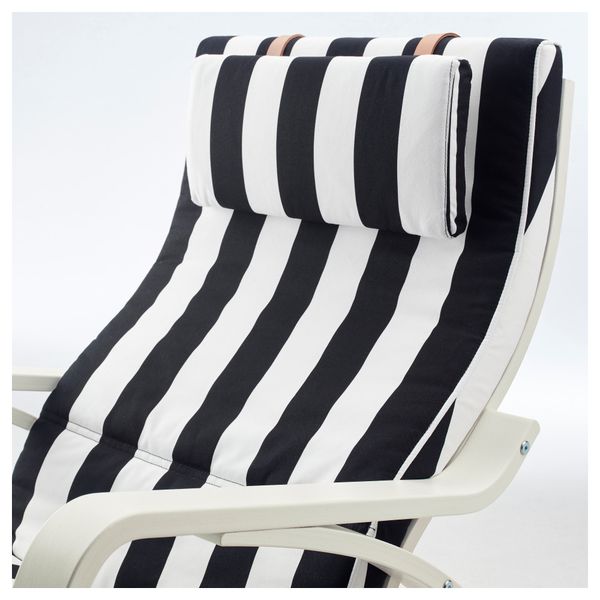 Кресло-качалка ПОЭНГ, белый, Стенли черный/белый - схема-чертеж с размерами