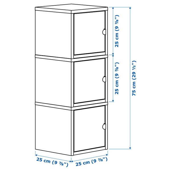 Комбинация для хранения, белый/розовый 25x75 см IKEA ЛИКСГУЛЬТ 292.486.61 - схема-чертеж с размерами