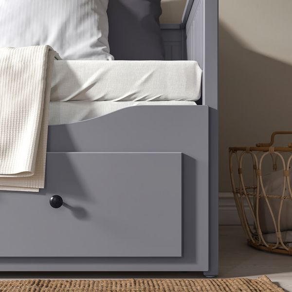 HEMNES Кушетка с 2 матрасами/3ящиками - серый/Ågotnes жесткий 80x200 см - фото 5