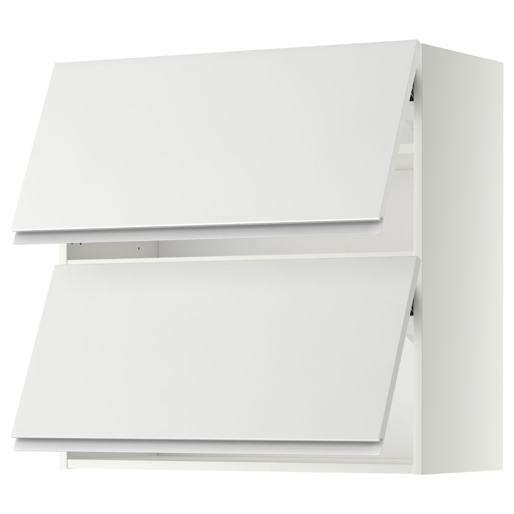 Навесной шкаф, 2 дверцы, горизонтальный МЕТОД, белый, Нодста белый - схема-чертеж с размерами