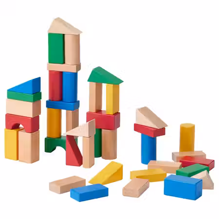 UNDERHÅLLA Набор деревянных кубиков, 40 шт. - разноцветный