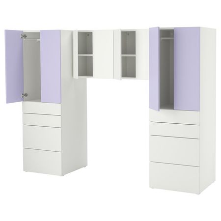 SMÅSTAD / PLATSA Комбинация д/хранения - белый/сиреневый 240x57x181 см