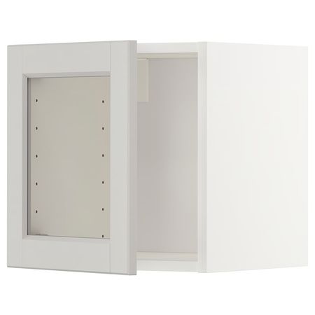 METOD Навесной шкаф со стеклянной дверцей - белый/Lerhyttan светло-серый 40x40 см