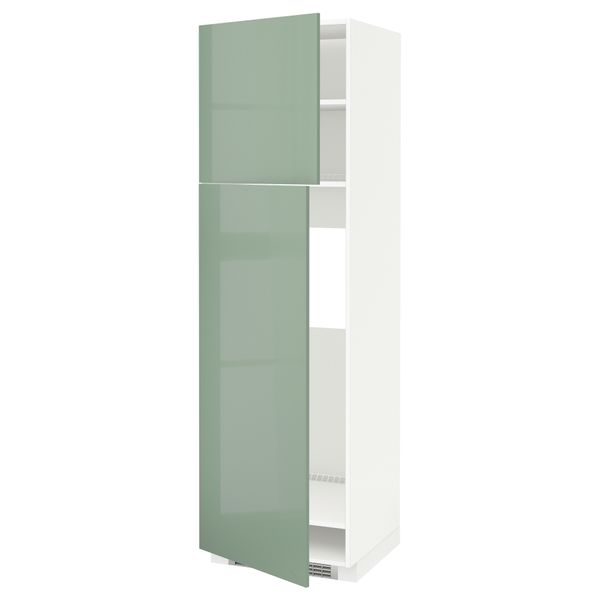 Высокий шкаф для холодильника, 2 дверцы МЕТОД, белый, Калларп светло-зеленый - схема-чертеж с размерами