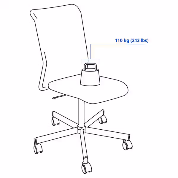 TOBERGET Рабочий стул - Vissle чёрный - фото 3