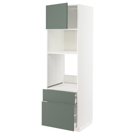 Высокий шкаф для духовки, СВЧ, дверца, 2 ящика, 60x60x200 cm IKEA METOD МЕТОД, MAXIMERA МАКСИМЕРА 694.675.76
