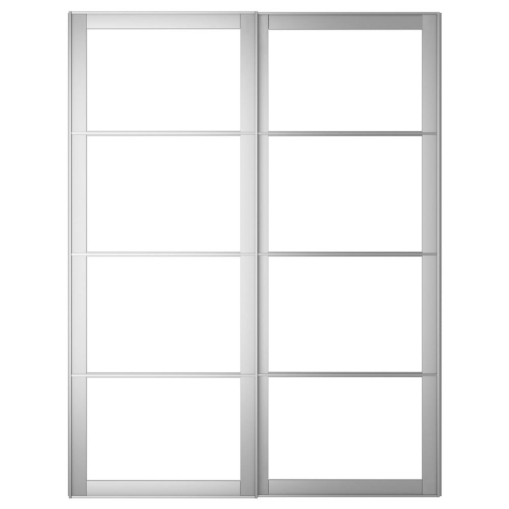 Рама для раздвижной дверец, с направляющими, 2 шт, алюминий 150x201 см IKEA PAX ПАКС 303.697.08 - схема-чертеж с размерами