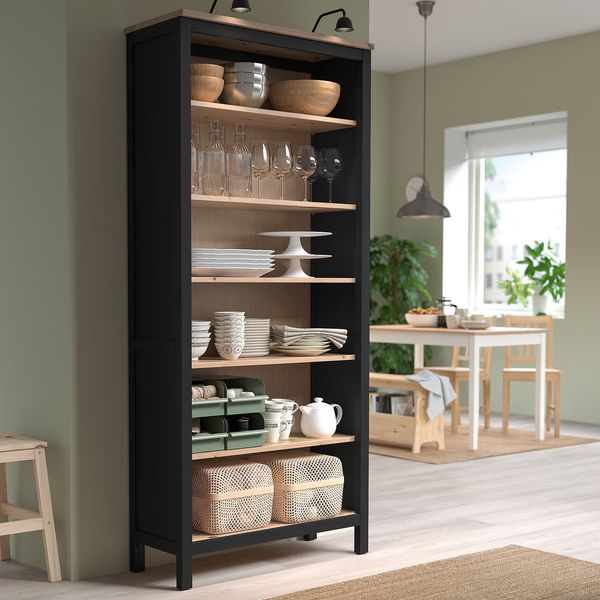 HEMNES Стеллаж - черно-коричневый/светло-коричневый 90x197 см - фото 5