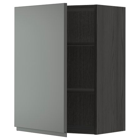 Навесной шкаф с полками, черный, Voxtorp темно-серый, 60x80 см IKEA METOD МЕТОД 594.700.46