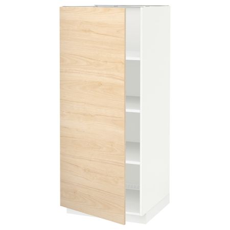 Высокий шкаф с полками, белый/Аскерсунд под светлый ясень 60x60x140 см IKEA METOD МЕТОД 192.186.07