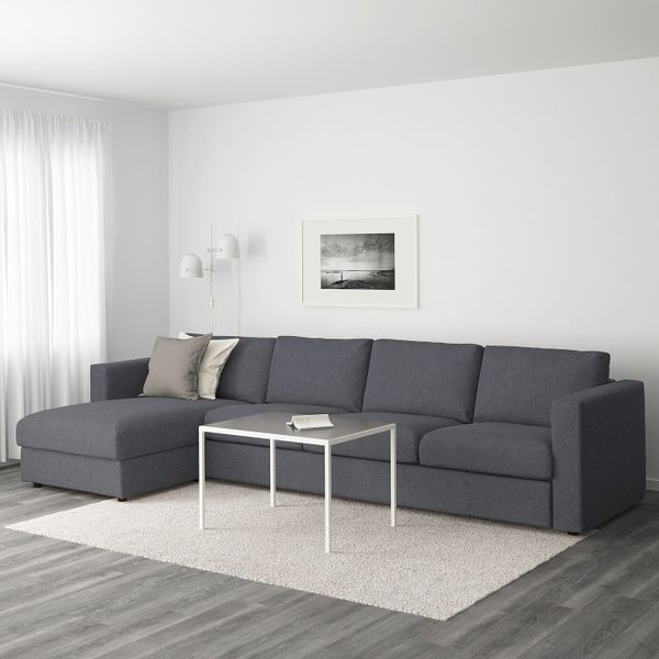 4-местный диван, с козеткой, Гуннаред классический серый IKEA ВИМЛЕ 592.070.70 - фото 2