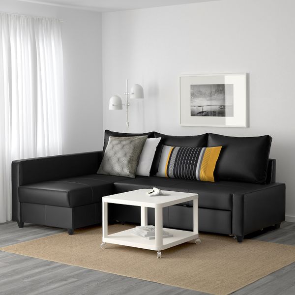 Угловой диван-кровать с отделением для/хран, Бумстад черный IKEA FRIHETEN ФРИХЕТЭН 504.488.99 - фото 2