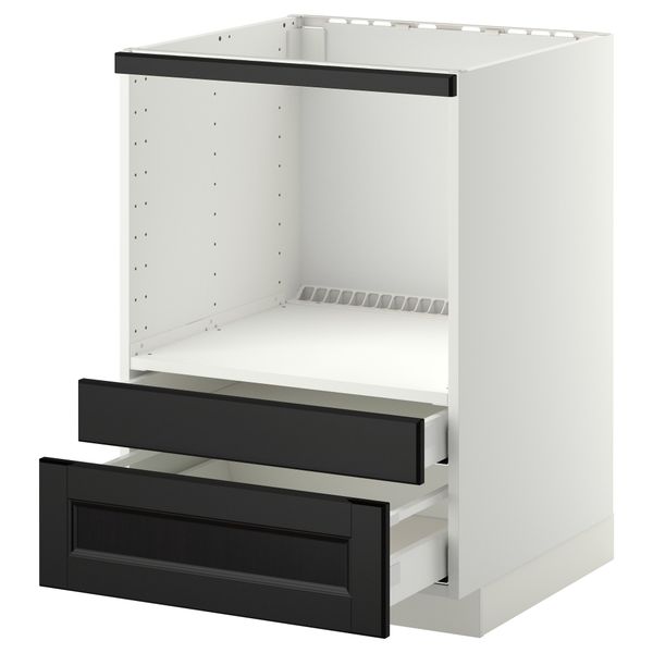 Напольный шкаф для комбинирования СВЧ, ящики МЕТОД / МАКСИМЕРА, белый, Лаксарби черно-коричневый (60x60 см) - схема-чертеж с размерами