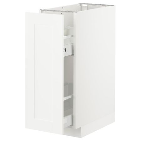 Напольный шкаф, выдвижной внутри элем, белый/Сэведаль белый 30x60 см IKEA METOD МЕТОД 793.004.49