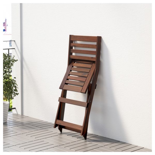 Садовый стул ЭПЛАРО, складной коричневая морилка - фото 5