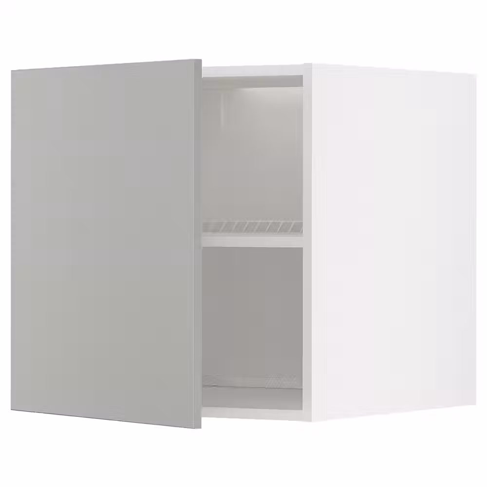 METOD Верхний шкаф д/холодильн/морозильн - белый/Havstorp светло-серый 60x60 см - фото 1
