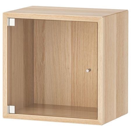 Навесной шкаф со стеклянной дверью, под беленый дуб 35x25x35 см IKEA EKET ЭКЕТ 493.363.55