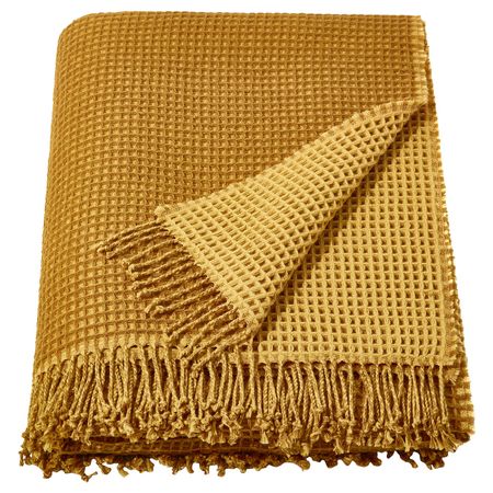 Плед, золотисто-желтый 150x200 см IKEA KERSTI КЕРСТИ 605.185.42