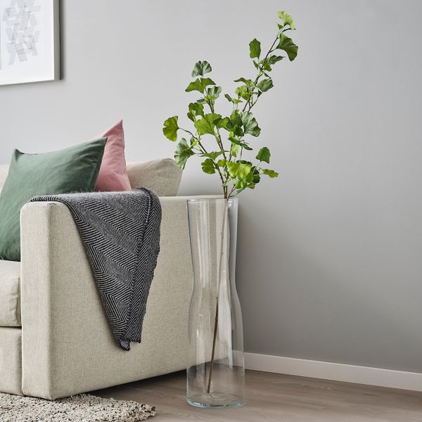 Цветок искусственный, Гинкго/зеленый 125 см IKEA SMYCKA СМИККА 103.805.23 - схема-чертеж с размерами