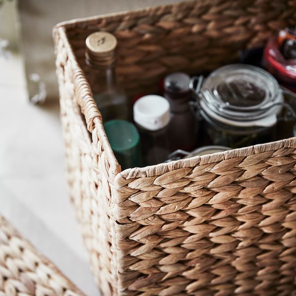 Коробка с крышкой, водный гиацинт 35x25x25 см IKEA INSVEP ИНСВЕП 604.768.01 - фото 4