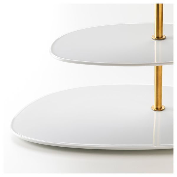 Сервировочные подставка, 3 яруса ФОРЭДЛА, белый, латунь - фото 3