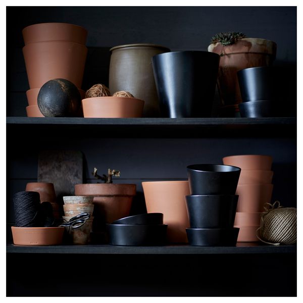 Горшок цветочный с поддоном СЕНАП, черный (12 см) - схема-чертеж с размерами