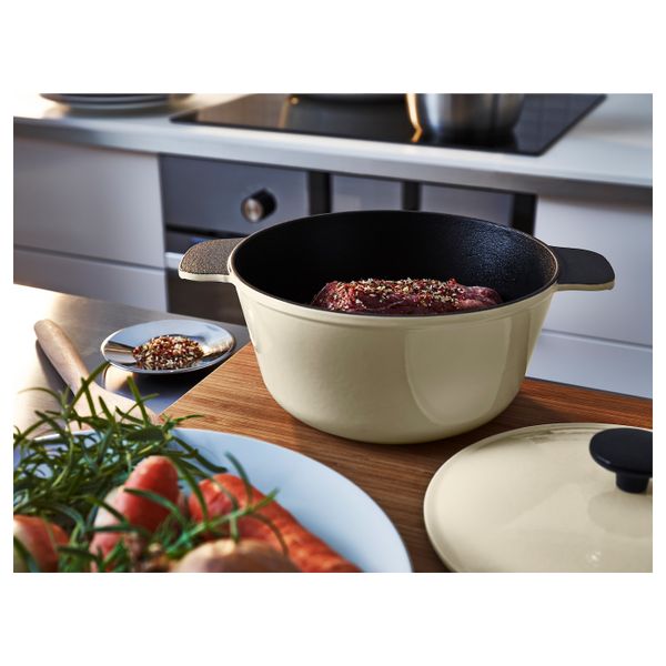 Казан с крышкой, белый с оттенком, 3 л IKEA СЕНИОР 303.834.98 - фото 3