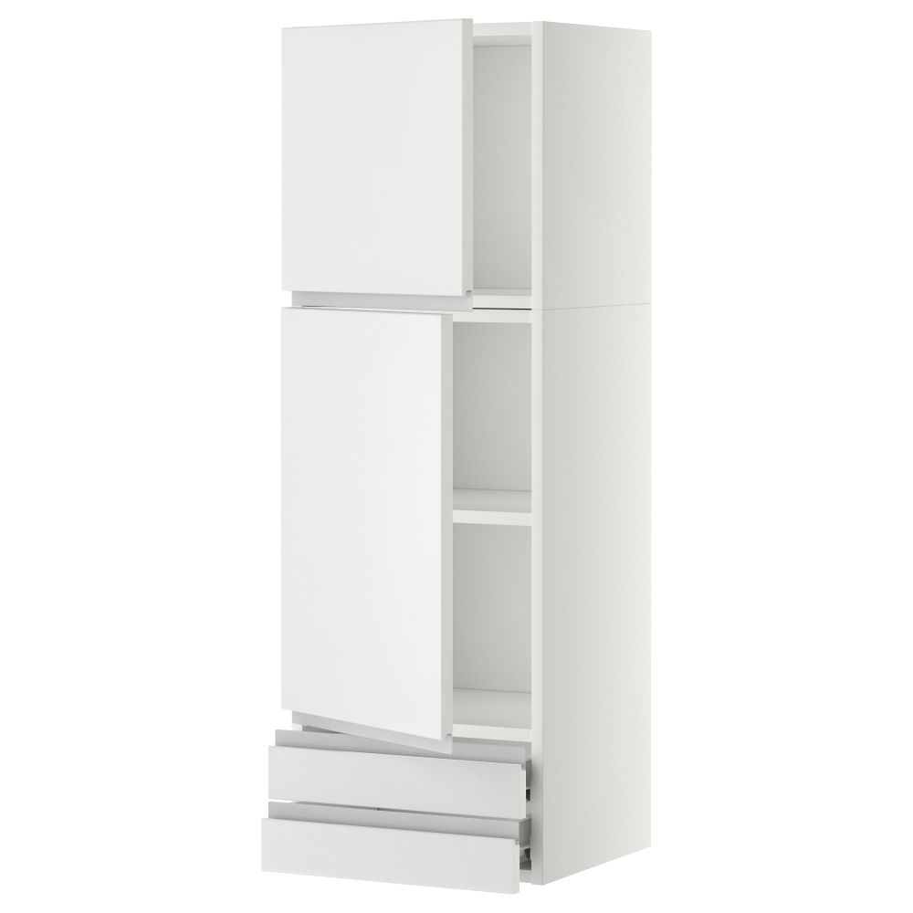 Навесной шкаф, 2 дверцы, 2 ящика МЕТОД / ФОРВАРА, белый, Нодста белый - фото 1