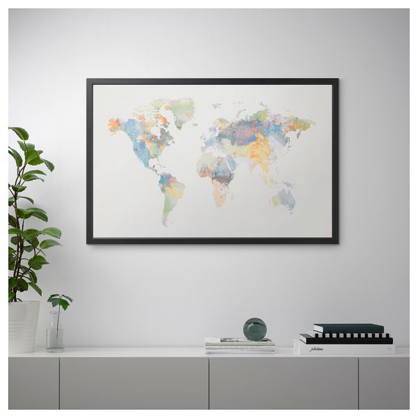 Картина с рамой БЬЁРКСТА, Наш мир, черный (118x78 см) - схема-чертеж с размерами