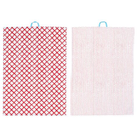 Полотенце кухонное, с рисунком белый/красный, 50x70 см IKEA ВИНТЕРФЕСТ 504.321.29