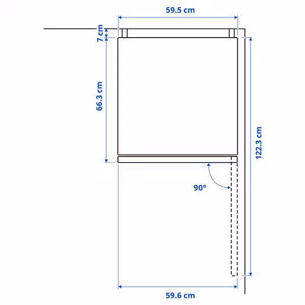 IKEA, дополнительный ракурс - схема-чертеж с размерами