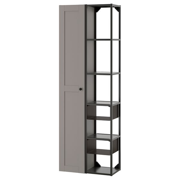 Комбинация для хранения, антрацит, серый каркас, 60x32x180 см IKEA BEGIVENHET БЕГИВЕНХЕТ 493.314.71 - фото 1