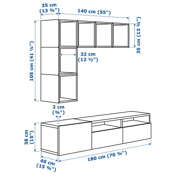 IKEA, дополнительный ракурс - схема-чертеж с размерами