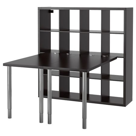 Стол, комбинация, черно-коричневый 147x147x159 см IKEA KALLAX КАЛЛАКС 192.281.16