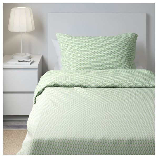 Пододеяльник и 1 наволочка РЁДВЕД, белый, зеленый - схема-чертеж с размерами