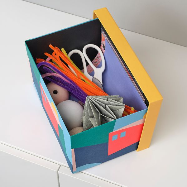 Коробка с крышкой, желтый, 18x25x15 см IKEA ТЬЕНА 504.341.33 - фото 3