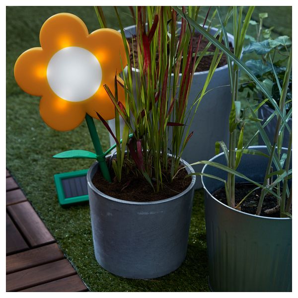 Подсветка на солнечных батарее, светодиод СОЛВИДЕН, для сада, цветок желтый - схема-чертеж с размерами