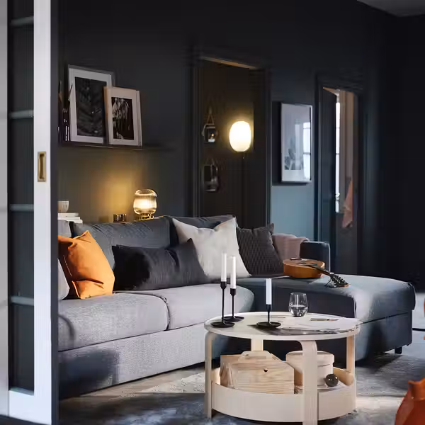 VIMLE 3-местный диван - с козеткой/Gunnared классический серый - фото 6