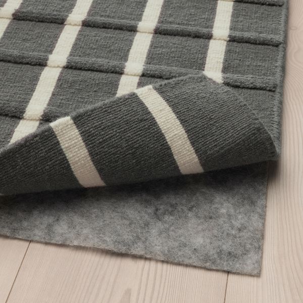 Ковер безворсовый, серый ручная работа серый, белый 133x195 см IKEA ФОУЛУМ 603.820.77 - фото 4