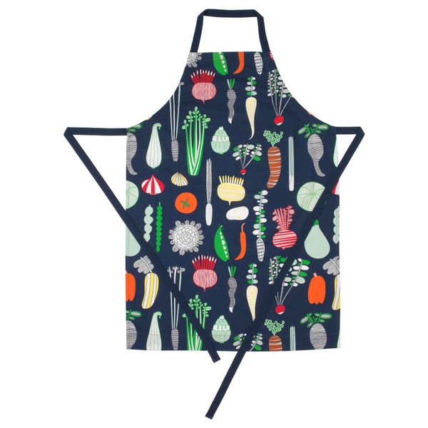 Фартук ГУДЛЁК, темно-синий, овощи - фото 1
