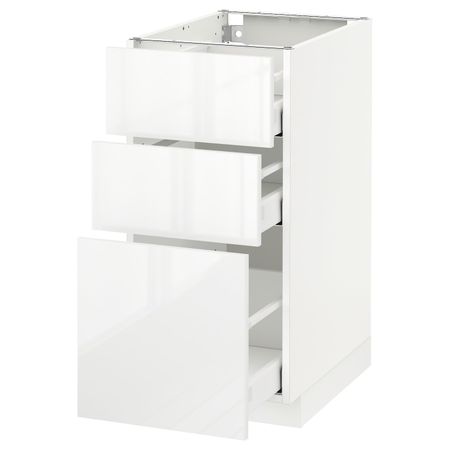 Напольный шкаф с 3 ящиками, белый/Рингульт белый 40x60 см IKEA METOD МЕТОД / MAXIMERA МАКСИМЕРА 992.357.40