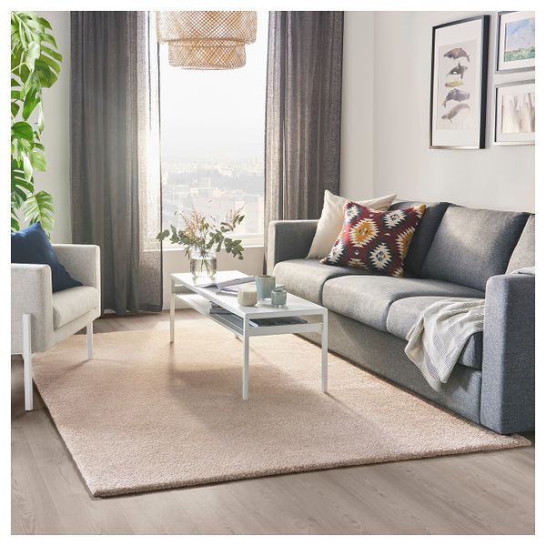 Ковер, короткий ворс, белый с оттенком 170x240 см IKEA STOENSE СТОЭНСЕ 804.255.37 - фото 3