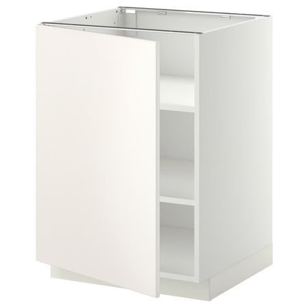 METOD Напольный шкаф с полками - белый/Veddinge белый 60x60 см