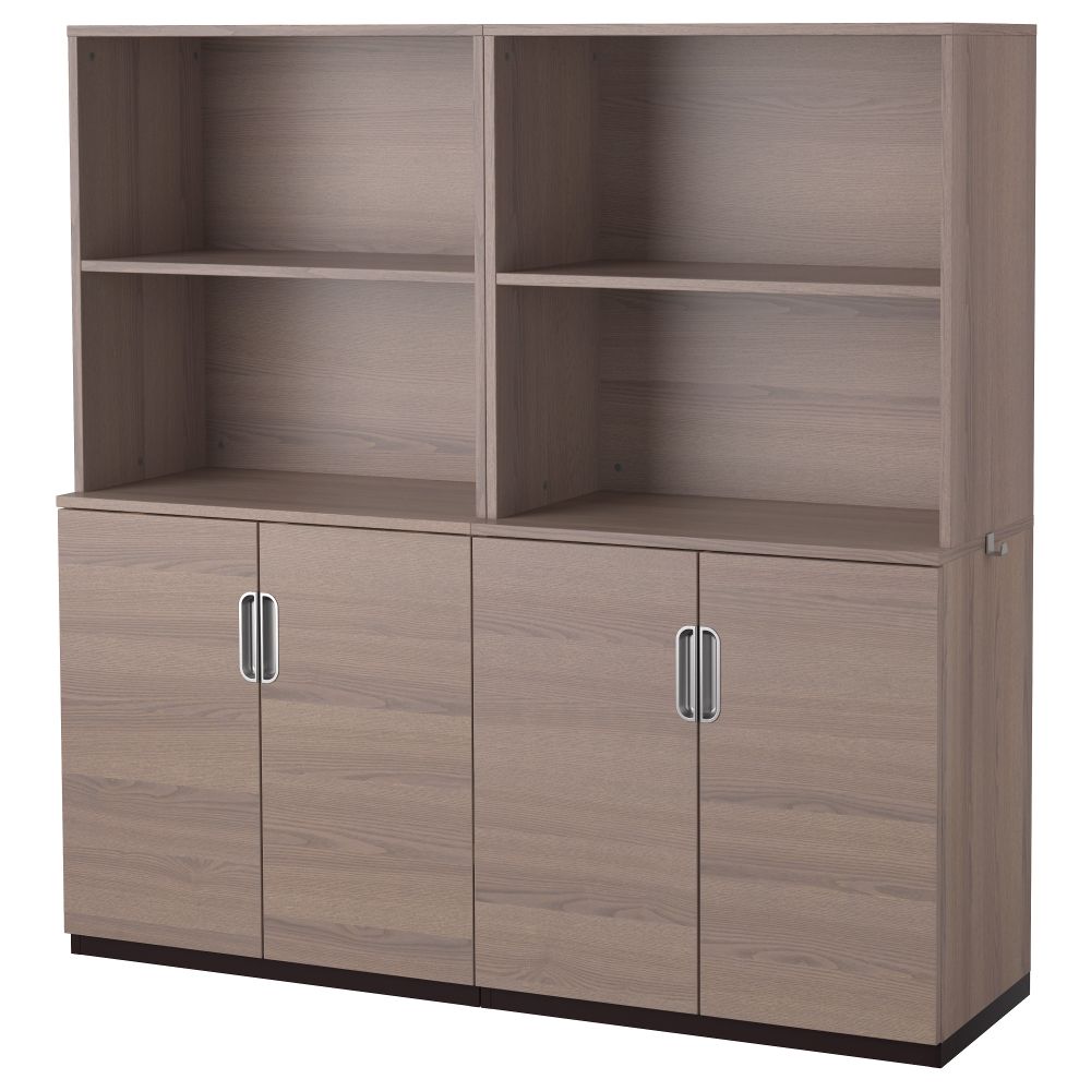 Комбинация для хранения с дверцами ГАЛАНТ, серый (160x160 см) - фото 1