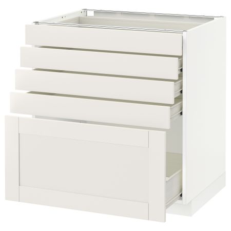 Напольный шкаф с 5 ящиками МЕТОД / ФОРВАРА, белый, Сэведаль белый
