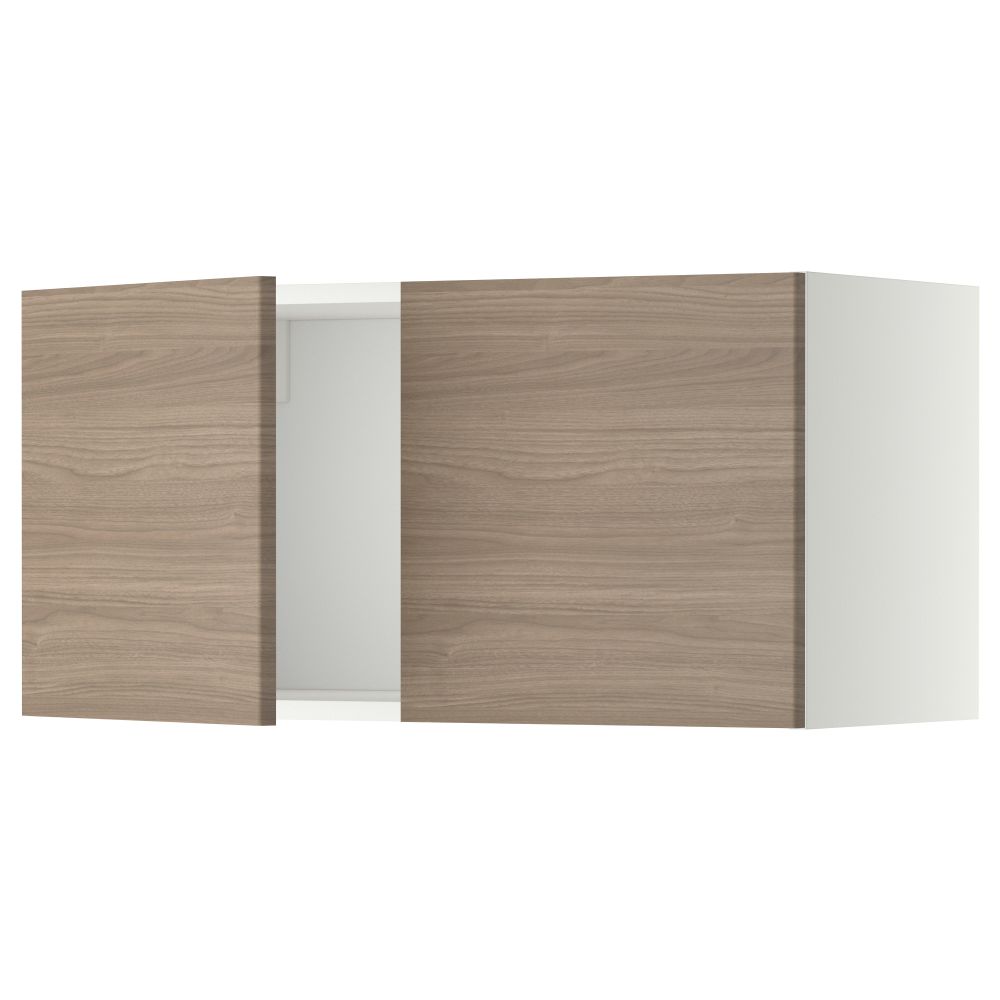 Навесной шкаф с 2 дверями МЕТОД, белый, Брокхульт светло-серый (80x40 см) - схема-чертеж с размерами